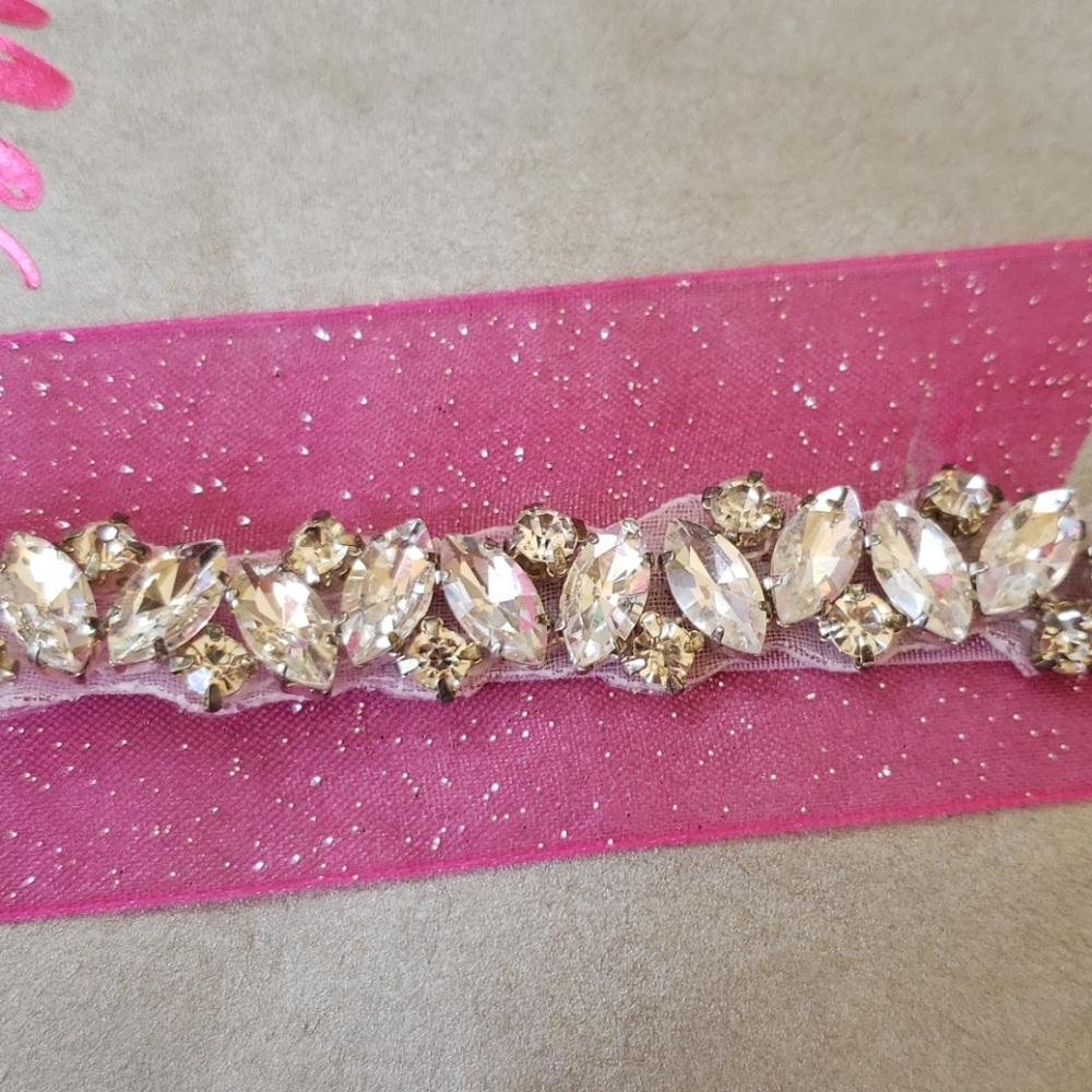 Rhinestones Sash (Iron on) 10 1/2"